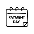 © Hakim - Black outline of a calendar marking a payment day