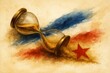 © RKFOTOART - Ephemeral Time – Symbolic Hourglass with Colors Inspired by the Yugoslavia Flag