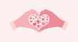 © amalia - Hands forming heart shape with smaller hearts illustration, love and romance concept vector,