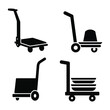© MorshedAlam - Four hand truck and trolley icons Keywords: hand truck, trolley, cart, dolly, luggage, baggage