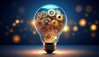 © Dean - glowing lightbulb filled with intricate gears innovative mechanics design
