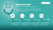 © forestgraphic - Medical and Healthcare infographics template for business presentation slide - 4 step illustration with icons in flat style - teal green background