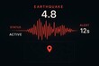 © Chanoknan - Earthquake Alert System Display with Magnitude, Status, and Time Indicator for Emergency Preparedness