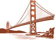 © Never lost - Simple golden gate bridge icon | California landmark vector symbol