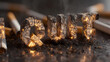 © Володимир Кучмійов - Word QUIT formed from burning cigarette ashes glowing with embers symbolizing strength, motivation, and willpower to stop smoking for The Great American Smokeout