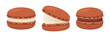 © kdpprosolutions2015 - Caramel macaron assortment, cream filled sandwich biscuits, confectionery desserts pack, stylish patisserie clipart, sweet bakery vector