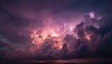 Purple Storm Clouds with Lightning Bolts
