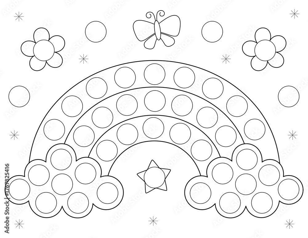 Ilustración de Stock rainbow dot marker coloring pages activities for ...