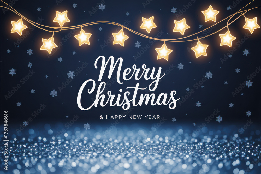 1 X Greeting Card - Merry Christmas Winter Night Stars Snow - View #8