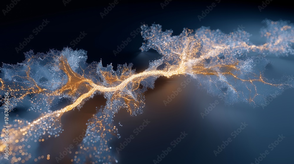 Abstract visualization of neural network architecture processing ...