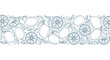 © Delbert - Line art drawing of lemon fruits and leaves seamless border pattern. Vector illustration of citrus fruit background for decoration.