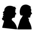 © Md - Historical Silhouette Duo of a Woman with Curls and a Man