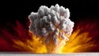 © Nataliia_Trushchenko - Dramatic explosion with billowing clouds of smoke and vibrant flames, creating a powerful visual impact against a dark background, illustrating the force and energy of an explosive event