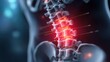 © shobakhul - Medical illustration of spinal column with treatment probes.