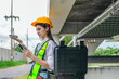 © SpaceOak - Female Engineer Using Drone for Infrastructure Survey
