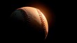 © Mio - void. Baseball floating in dramatic orange glow against a black void for a cinematic effect. event key visuals, club posters, designed for fitness apps and gym onboarding, used by event planners.