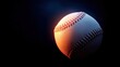 © Mio - void. Baseball floating in dramatic orange glow against a black void for a cinematic effect. event key visuals, club posters, designed for fitness apps and gym onboarding, used by event planners.