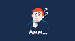© ColorWave Studio - A man with orange hair looks puzzled, with question marks floating above his head, indicating he is deep in thought and unsure.