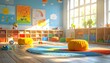 © Hamky - Sunny Preschool Classroom with Colorful Toys and Art