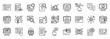 © Uniconlabs - Prompting icon set collection outline. Icon pack contains prompting, clue, hint, suggestion, reminder, signal, indication, predictive analysis, question, idea
