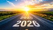 © Digivault - 2025 Passing, 2026 ahead motivational future road concept