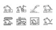 © rohan - Set of industrial robot arm icons for automated manufacturing and factory automation processes vector