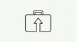 © Hanan - Line art illustration of a briefcase with an upward arrow, represents career growth, promotion, or business success concept
