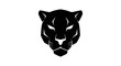 © Icha Arleza - Elegant black panther head logo design with sharp edges on a stark white background