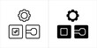 © Mohammad - Two sets of icons representing settings or configuration, one solid black and one outline
