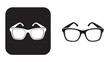 © Farjana - Stylish eyewear icons including a pair in a square frame silhouette on transparent background