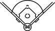 © Mohamed - Baseball diamond line diagram. Clipart image isolated on white background