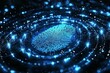 © Ronnayut - Digital fingerprint scan with blue lights illuminating the black background.