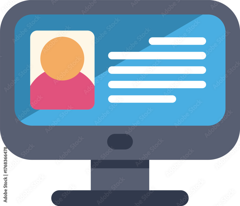 Image vectorielle Stock Computer monitor showing user profile ...