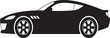 © Md.Al-amin - Black silhouette of a sleek sports car with white rimmed wheels and side vents vector