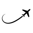 © Nowar Abizar - Airplane path icon. airplane take off showing travel design. flat vector illustration simple design.