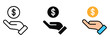 © MdNurul - Financial investment icon set. Financial Assistance and Generosity symbol. vector illustration.