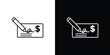 © Hunt - Signing cheque icon editable vector stroke for web designs