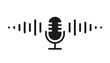 © dlyastokiv - Microphone icon with sound waves, audio voice recognition, recording voice message sign, speech podcast mic symbol