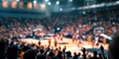 © fakii - A blurred image of a basketball game with a crowd in the stands