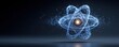 © Georgii - Abstract digital rendering of an atom against a blue background