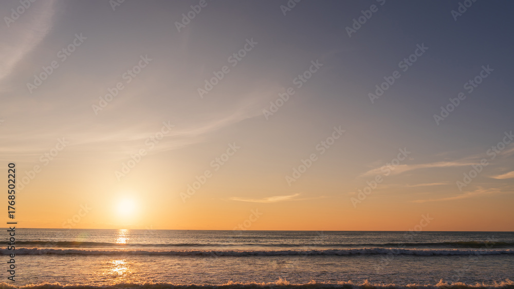 Sunset, Sky cloud background over sea in the Evening with Orange ...