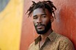 © Галя Дорожинська - Afro-Caribbean man with dreadlocks by a colorful wall Generative AI