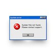 © Rakesh - Classic computer system error message dialog box isolated on white background