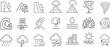 © DesignerThc - Natural disaster and weather hazard line icon set. Vector pictograms of wildfire, earthquake, tornado, flood, tsunami, volcanic eruption, drought, and blizzard thin linear illustration