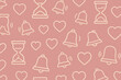 © MaximB - Seamless love reminder pattern with hearts, bells, and hourglasses