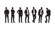 © Masud - Corporate Business Men Suit Silhouettes Vector Set collection design illustrations standing poses with varied gestures