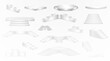 © Александр Боярин - Set of podiums, pedestals, stage on transparent background. Stand for studio showroom, podium for product presentation, awards, stairs, vector png.