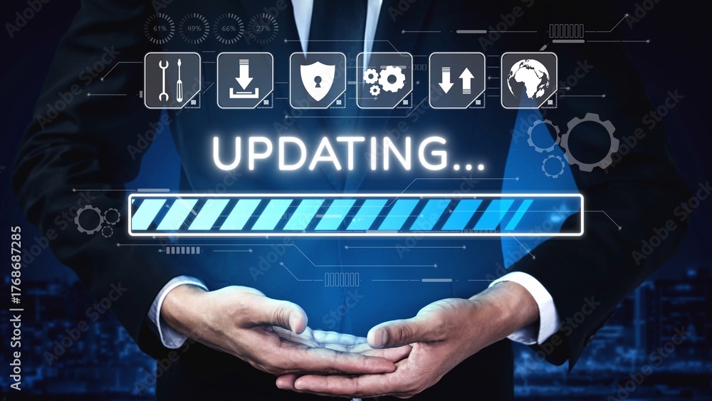 Knowledge upgrade and software update, digital skills improvement ...