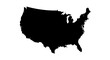 © punduh - Simple black silhouette of the United States of America for graphic design use