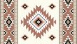 © aekkawin - Seamless geometric ethnic pattern inspired by Native American tribal fabric. Traditional Aztec and Navajo style carpet and tile vector design on navy blue background. Perfect for textile, wrapping,